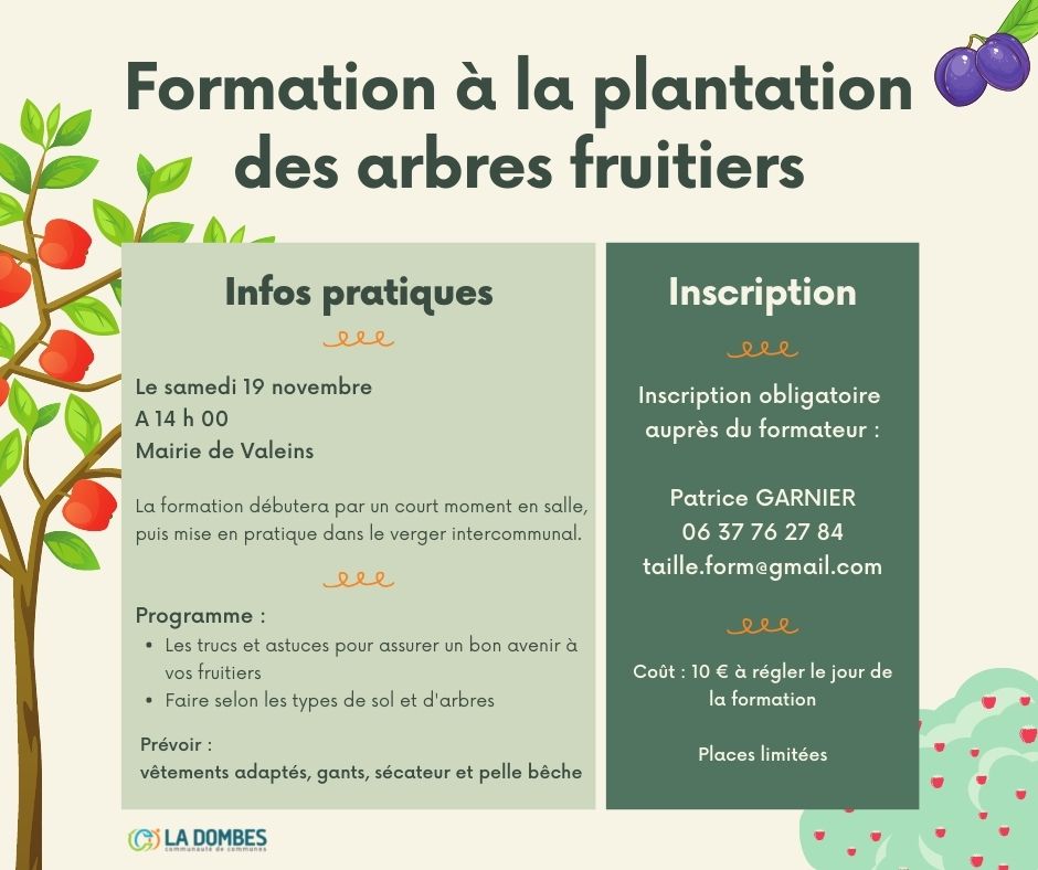 Une formation à la plantation des arbres fruitiers