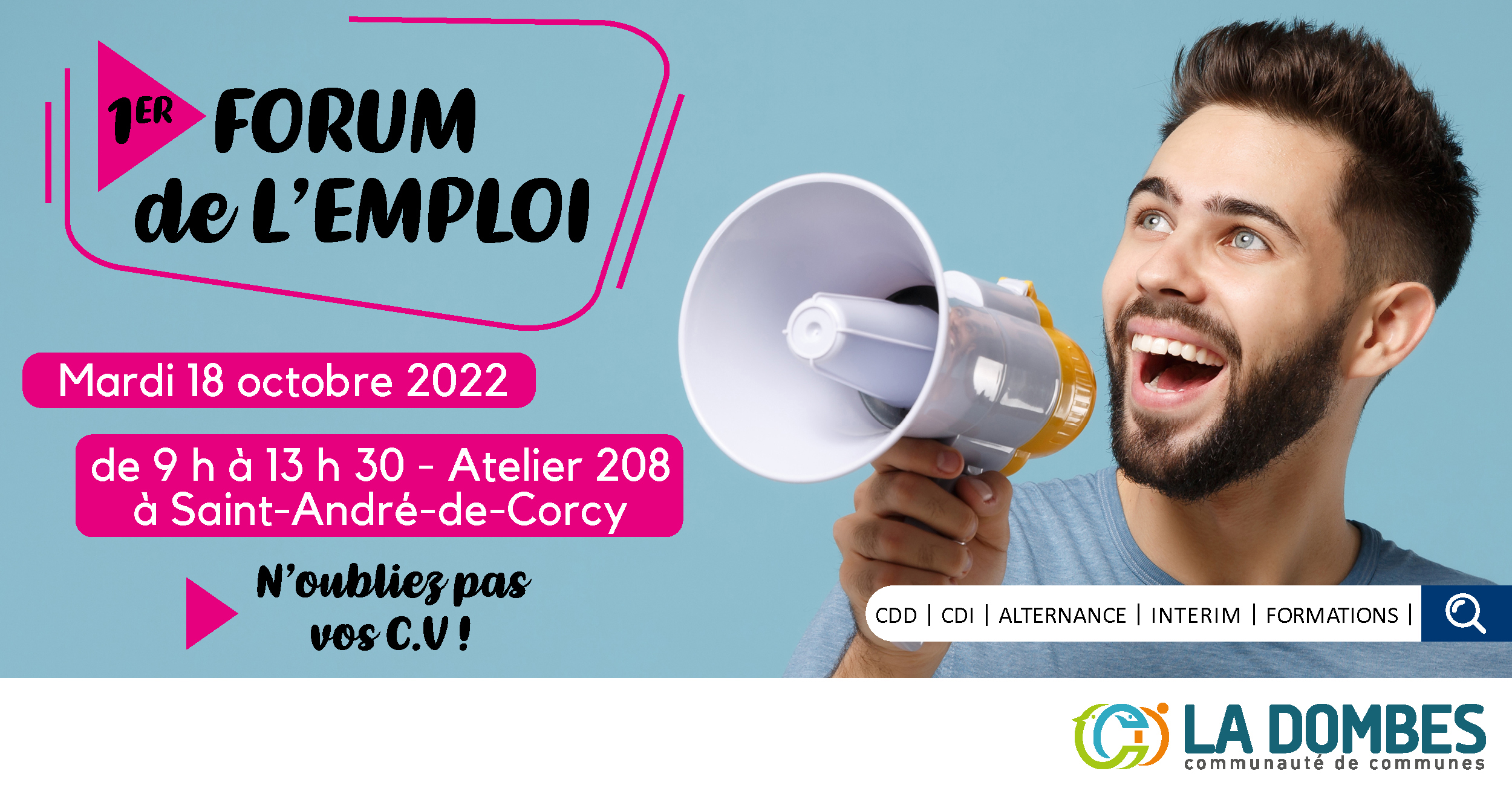Forum de l’emploi : rendez-vous le 18 octobre à Saint-André-de-Corcy !
